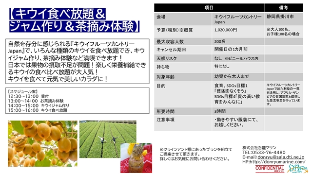 呑龍マリン プラン一覧